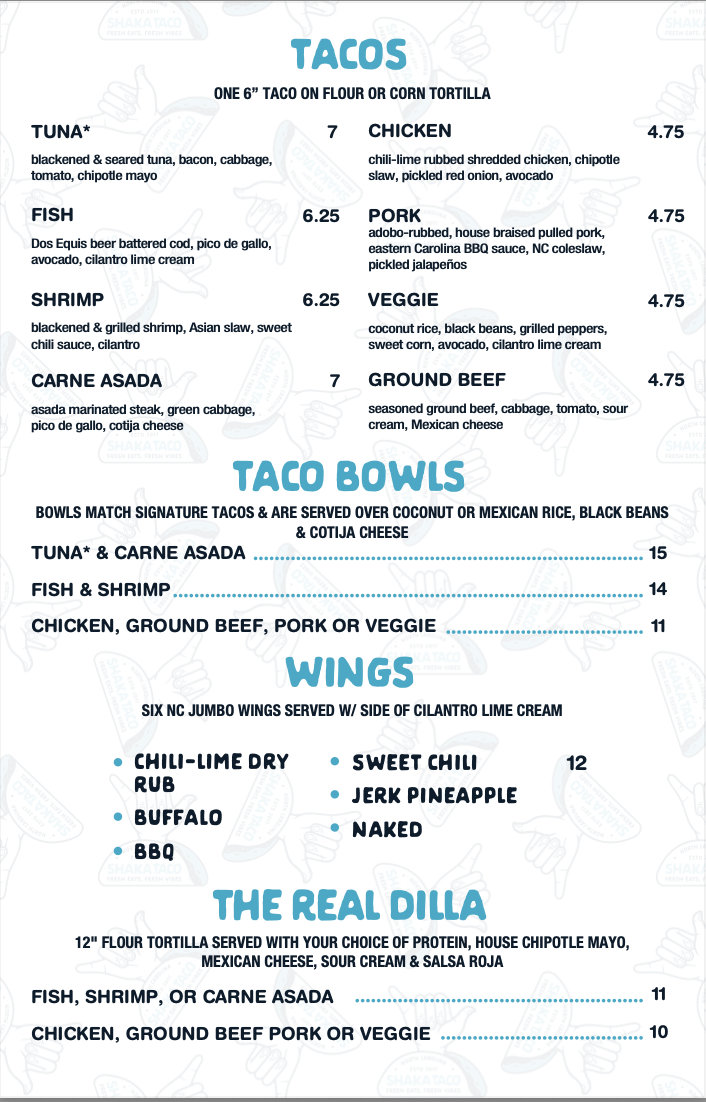 Lunch/Dinner Menu 1