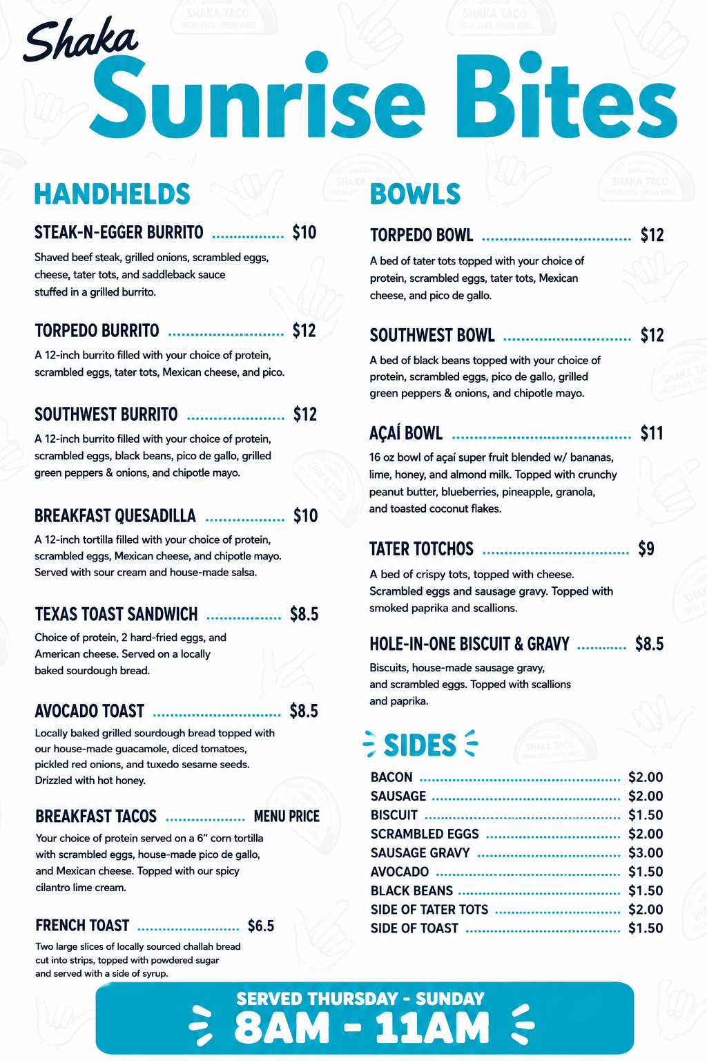 Breakfast Menu
